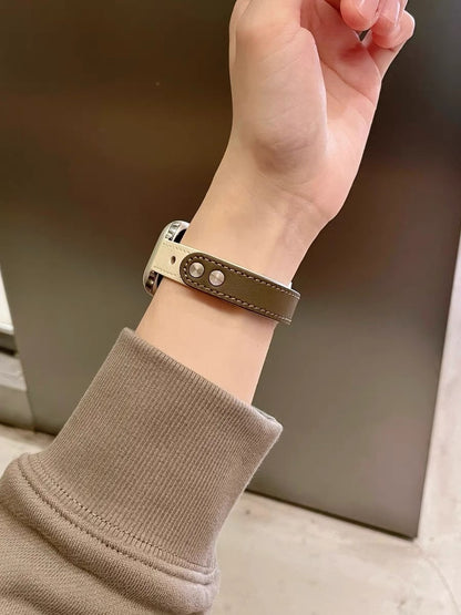 Leather Contrast Color Iwatch Band