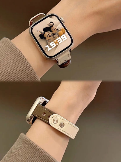 Leather Contrast Color Iwatch Band