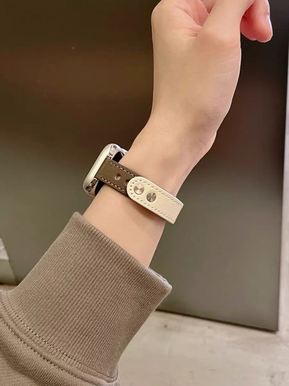 Leather Contrast Color Iwatch Band