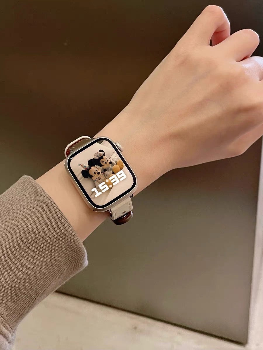 Leather Contrast Color Iwatch Band