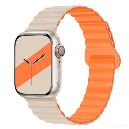 Silicone magnetic color-block Apple Watch Strap