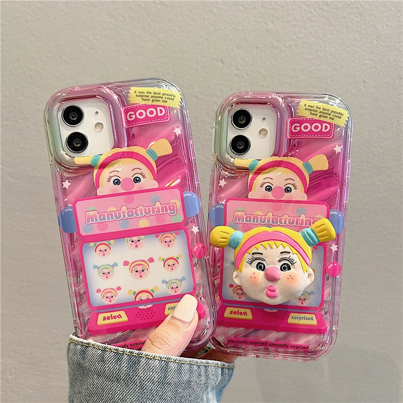 Cartoon Girl Bracket iPhone Case