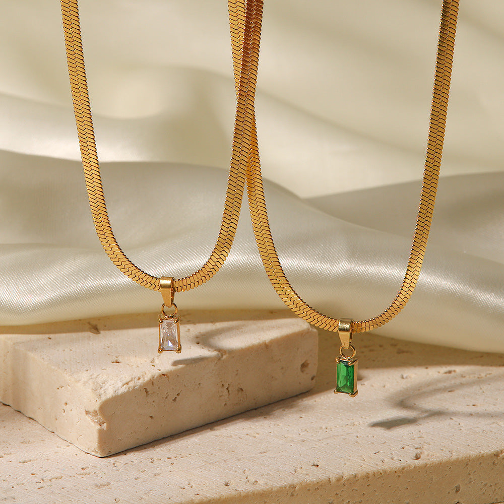 Rectangular Zirconia Pendant