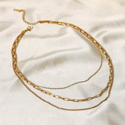 Paperclip Triple Necklace