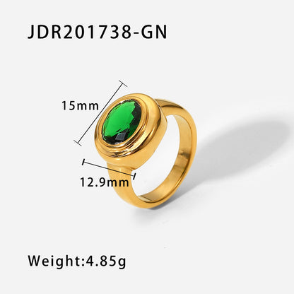 Oval Zirconium Stereo Ring