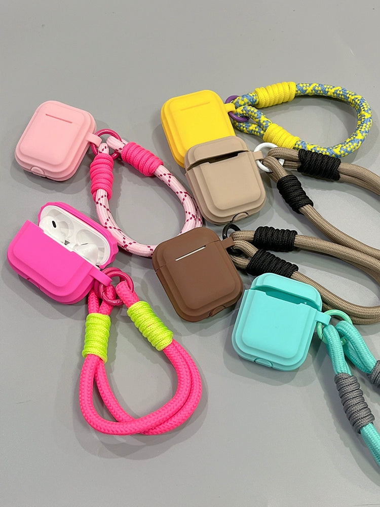 Simple Color with Lanyard Airpods Case