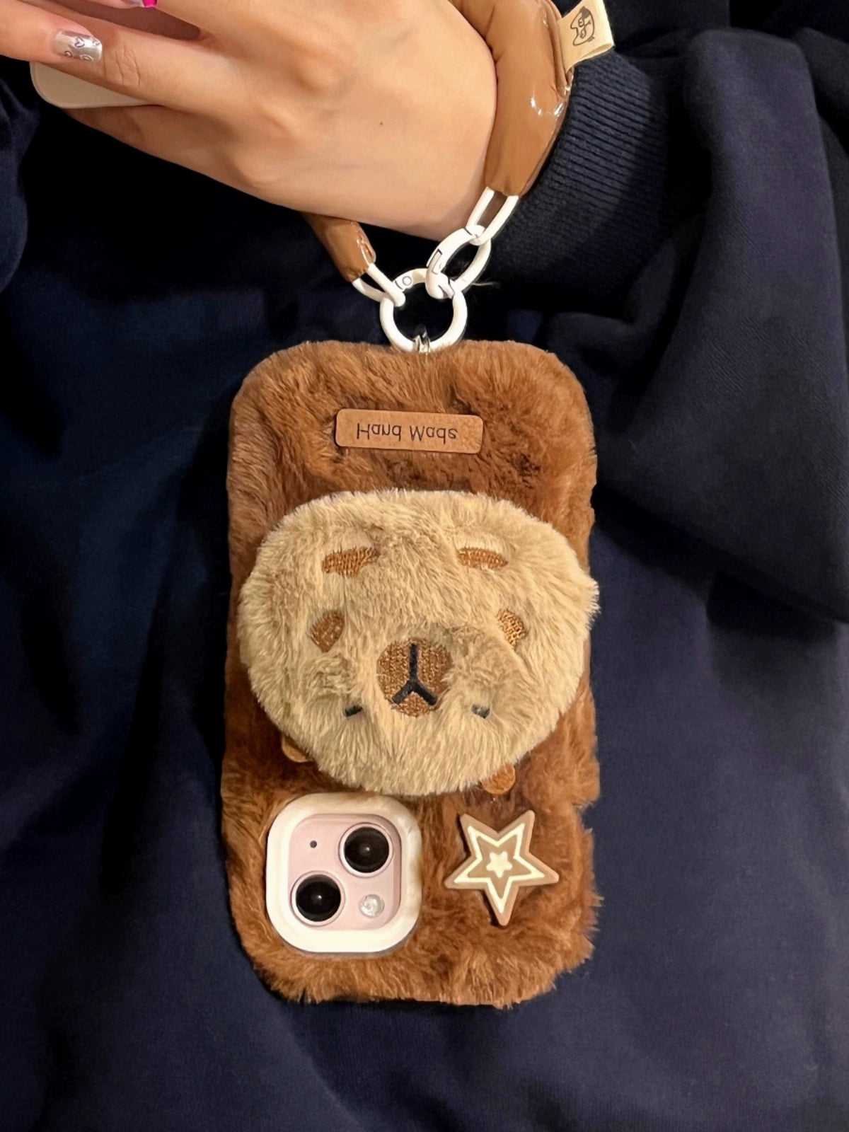 Winter Plush Kapibala Handheld Iphone Case