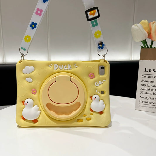 Cream Yellow Cute Duck Ipad Case