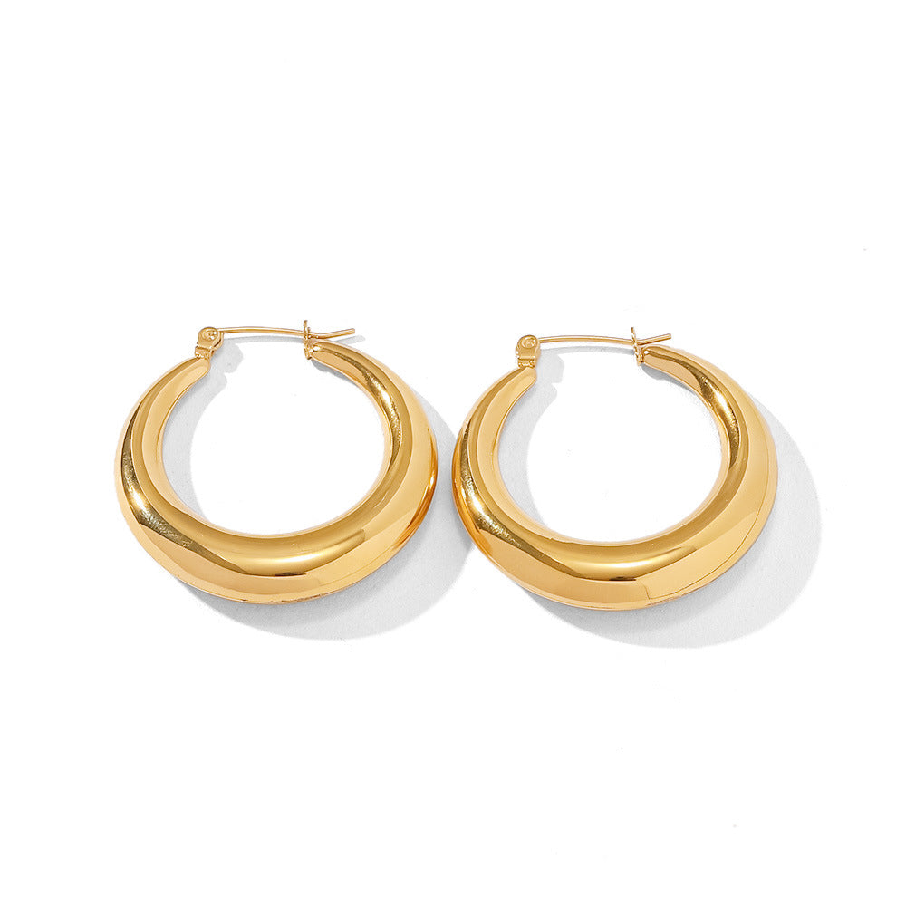 Titanium Steel Hollow Hoop Earrings