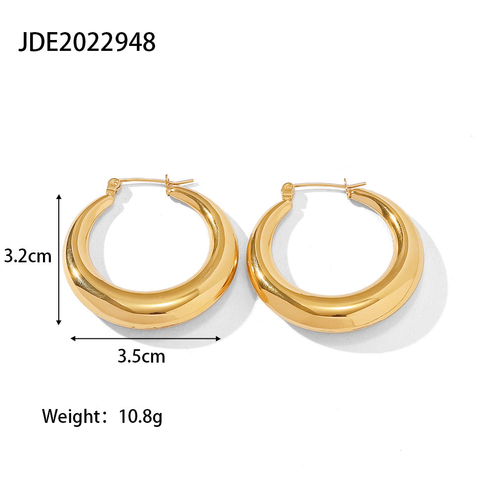 Titanium Steel Hollow Hoop Earrings