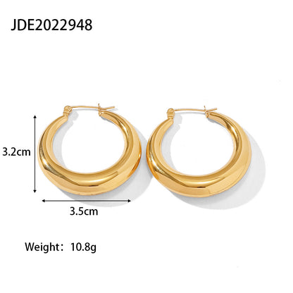 Titanium Steel Hollow Hoop Earrings