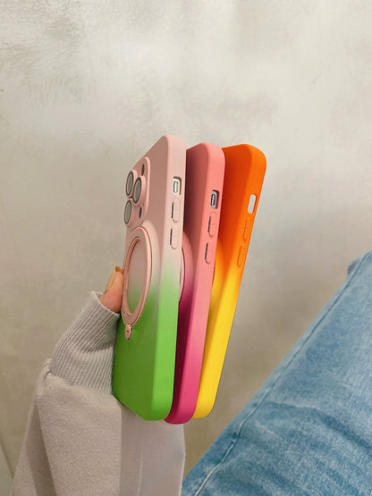 INS Gradient Color Magnetic Rotary Bracket Iphone Case