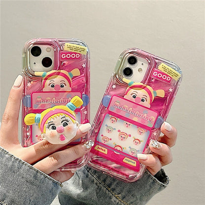 Cartoon Girl Bracket iPhone Case