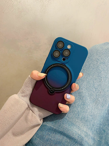 INS Gradient Color Magnetic Rotary Bracket Iphone Case