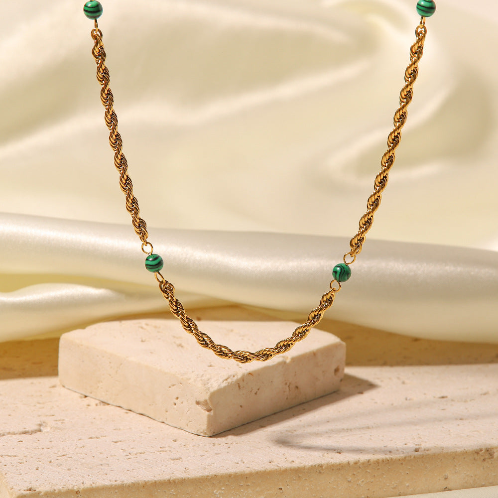 Twisted Malachite Necklace