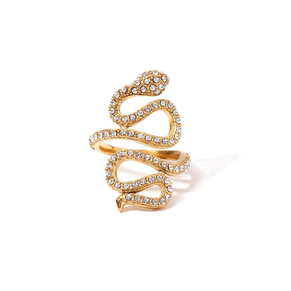 Diamond-set Snake Ring